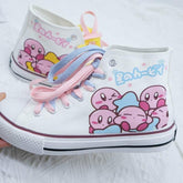 Japanese Harajuku Cartoon Hand-painted Graffiti White Canvas Shoes